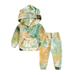 Dadaria Toddler Sweatshirt 6-24M Newborn Infant Baby Boys Girls Tie-Dye Hooded Winter Sweatshirt+Pants Outfits Green 70 Toddler