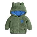Actoyo Baby Boy Girl Winter Warm Ear Hooded Coat Jacket Newborn Infant Lamb Cashmere Hoodie Outerwear For 0-18M