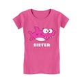 Tstars Girls Big Sister Shirt Lovely Shark Tee Best Sister Cute B Day Gifts for Sister Toddler Gift for Big Sister Shirt for Sister Infant Funny Graphic Tee Sis Girls Fitted Birthday T Shirt