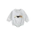 Baby Boys Girls Crewneck Sweatshirt Romper Oversized Long Sleeve Cartoon Animal Onesie Outfit Fall Winter Clothes