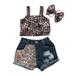 Kids Baby Girl Clothes Set One Shoulder Ruffled T-Shirt Top Plaid Shorts Outfit Summer 2Pcs Clothing Set