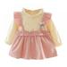 GYRATEDREAM Toddler Baby Girl Patchwork Dress Ruffle Long Sleeve One Piece Party Dresses Outfits Clothes 2-3 Years