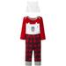 Infant Boys 3 Piece Red Polar Bear Creeper & Plaid Pants Outfit 0/3M