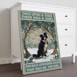 Winston Porter A Girl Who Really Loved Border Collies Gallery Wrapped Canvas - Pet Illustration Decor, Black & Blue Home Decor Canvas | Wayfair