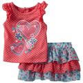 Nannette Baby Girls 2 Piece Heart Printed Scooter Set Melon Twist 24 Months