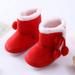 Toddler Shoes Baby Boy Girl Thick Winter Outdoor Snow Boots Anti-Slip Solid Booties 0-18M