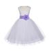 Ekidsbridal Ivory Floral Lace Bodice Tulle Flower Girl Dresses Wedding Pageant Formal Special Occasion Dresses First Communion Holy Baptism Junior Toddler Recital Reception Ball Gown 153S