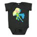 Inktastic Superhero Girl Blonde Hair Blue Cape Blue Boots Girls Baby Bodysuit