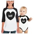 Bff Hearts Youth Baby Matching Raglan T-Shirts Cute Sisters Gifts