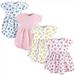 Luvable Friends Baby and Toddler Girl Cotton Short-Sleeve Dresses 4pk Floral 6-9 Months