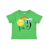 Inktastic I m 5- Fifth Birthday Sun Rainbow Boys or Girls Toddler T-Shirt