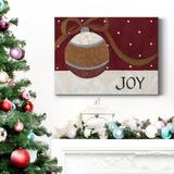 The Holiday Aisle® Joy Ornament- Premium Gallery Wrapped Canvas - Ready To Hang Canvas, in Black/Blue/Green | 20 H x 16 W x 1 D in | Wayfair