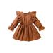 Nituyy Autumn Infant Baby Girls Dress Lace Ruffles Long Sleeve Dress Spring Casual Princess A-line Dress Clothes