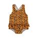 IZhansean Baby Girls Swimwear One-Piece Beachwear Sleeveless Summer Swimming Bathing Suit Orange 2-3 Years