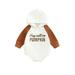 Binwwede Halloween Baby Long Sleeve Jumpsuit Casual Letter Print Newborn Hooded Rompers for Toddler Infant Girl Boy