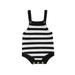 jaweiw Baby Boy Girls 2022 Summer Knitted Suspender Jumpsuit Striped Newborn Infant Sleeveless Casual Romper Size 0 6 9 12 18 M
