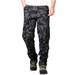 Juebong Camo Cargo Jogger Pants for Men Cotton Outdoor Hiking Pants Tactical Casual Pants with 8 Pockets 3X-Large Black