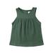 Toddler Baby Girls Brief Casual Summer Sleeveless Pure Color Dress Clothes Cotton Sundress