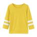 dmqupv Girls Crop Tops Size 10-12 Kids Pullover Loose Casual Blouse Long Tops Sleeve Girls Crewneck Baby Girl Tops Yellow 4-5 Years