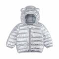 Scyoekwg 1-6 Years Winter Coat for Kids Toddler Baby Girl Boy Jacket Fashion Cute Long Sleeve ZipThick Ears Snow Hoodie Outerwear Silver 5-6