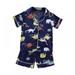 Summer Baby Kids Girls Boys Dinosaur Print Sleepwear Set Short Sleeve Blouse Tops+sleep Pants 1-6T
