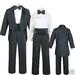 Infant Toddler Kid Teen Boy Wedding Tail Formal Tuxedo Suit Black size: S to 20