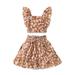 Toddler Baby Girls Ruffle Strap Top+Boho Floral Skirt Summer Outfit Clothes Two Piece Set