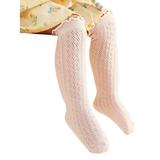 Baby Girls Socks Infant Knitting High Tube Anti-Slip Bottom Cartoon Ribbed Soft Cotton Home Breathable Toddler Kids Sock
