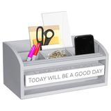 Inbox Zero Desk Organizer Wood in Brown/Gray | 5.5 H x 10.75 W x 5 D in | Wayfair 3D7C0DF7308A480A9D01FD169B0E9974