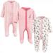 Luvable Friends Baby Girl Cotton Snap Sleep and Play 3pk Paris 6-9 Months