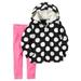 Carters Infant Girls Black Polka Dot Hoodie Top & Leggings Outfit 2 PC Set