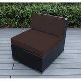 Latitude Run® Billyjo Patio Chair w/ Cushions Wicker/Rattan in Black | 28 H x 26.5 W x 32 D in | Wayfair A1A259C0670F4B46B3EAE0CFA3C869FC