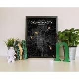 Williston Forge 'Oklahoma City City Map' Graphic Art Print Poster in Black Paper in White | 36 H x 24 W x 0.05 D in | Wayfair WLFR5116 43628548