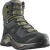 Wanderschuh SALOMON "QUEST ELEMENT Gore-Tex", Gr. 47, bunt (schwarz, olivgrün), Leder, Textil, sportlich, Schuhe, Wasserdicht