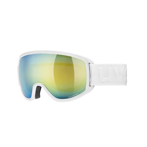 Uvex TOPIC FM SPHERIC OTG Unisex-Skibrille Vollrand Monoscheibe Kunststoff-Gestell, weiß