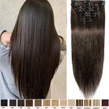 SEGO Clip in Hair Extensions Human Hair Full Head 100% Real Remy Thick Hair Extensions Silky Straight Balayage Blonde Hair Pieces