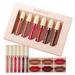 6pcs Matte Liquid Lipstick with Lip Plumper Makeup Set Velvety Long Lasting High Pigmented Nude Waterproof Lip Gloss Kit Girls Women Make Up Gift Set