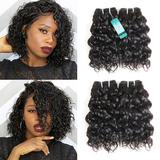 Water Wave Human Hair Bundles Ocean Wave Wet and Wavy Bundles UDU Malaysian 50g 1B# Human Hair Extensions Remy Hair Bundles Short Curly Hair (8 8 8 8inch)