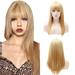 Viafly Fashion Blonde Long Straight Wig Synthetic Fringe Long Wigs 25 inches SGSG7904