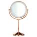 Conair Reflections Double-Sided Mirror 1x/10x Magnification Free Standing Battery Operated Rose Gold BEH17RGXR