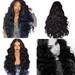 WOXINDA Women s Wave Synthetic Long Wig Wigs Fashion Black Hair Curly Wig wig