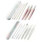 US 7~14 Pack Blackhead Remover Pimple Squeeze Comedone Extractor Tweezer Tools