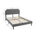 MUSEHOMEINC Tufted Upholstered Platform Bed Frame with Adjustable Height Headboard