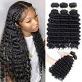 Deep Wave Human Hair Bundles Brazilian Hair Bundles 3 Deep Wave Bundles 10â€�12â€�14â€� Virgin Unprocessed Remy Human Hair 100 Gram Each Bundle Double Weft Natural Color