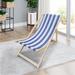 Populus Wood Sling Chair Blue Stripe Broad Dark Blue Strip