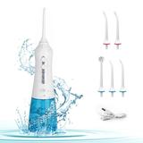 Walmeck Cordless Water Flosser 3 Modes with 5 Jet Tips Professional 300ml Water Tank Cordless Oral Irrigator Portable Cleaner for Home Travel Braces Gum Care