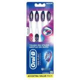 Oral-B Pro-Flex Stain Eraser Manual Toothbrush Medium 4 Count for Adults and Children 6+