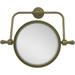 Retro Wave Collection Wall Mounted Swivel Make-Up Mirror 8-in Diameter with 5X Magnification in Antique Brass