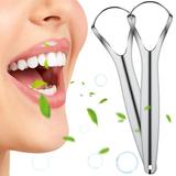 BUTORY 2PCS Tongue Scraper Wide-Head Tongue Cleaner Tool Reduce Bad Breath Stainless Steel Tongue Cleaners for Oral Hygiene and Fresh Breath