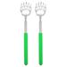 Unique Bargains 2 Pcs Extendable Bear Claw Stainless Steel Back Scratcher for Men and Women green